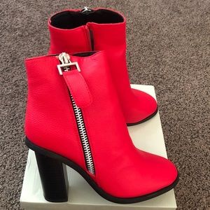 Red leather bootie